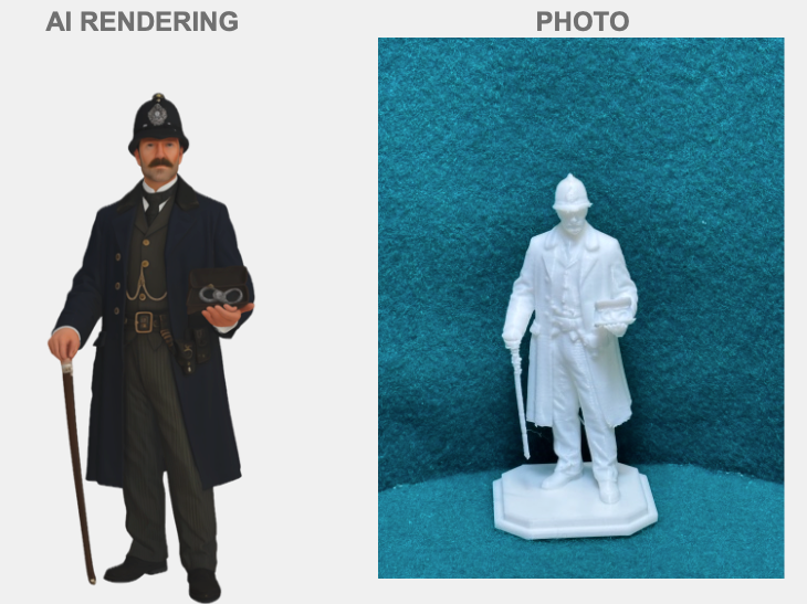 Polizeiinspektor Mysteriöse Figur Deko Statue Puppenhaus Miniatur Diorama
