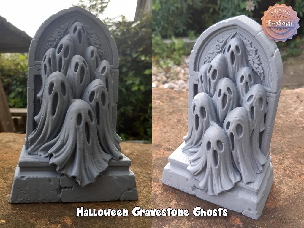 Halloween Grabstein Geister Figur Deko Statue Grusel Gothic Horror Vitrine