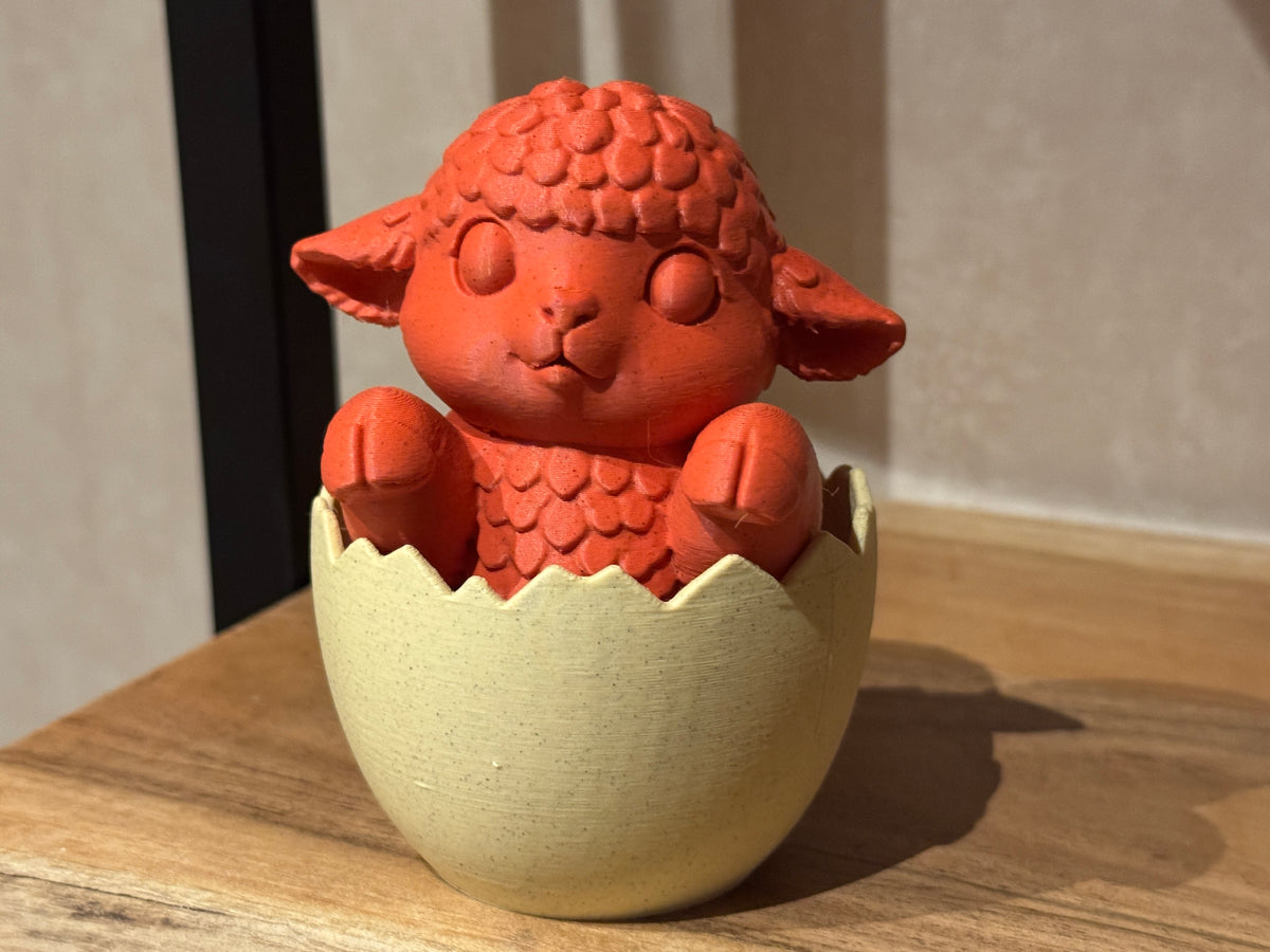 Osterfigur Schaf im Ei Deko