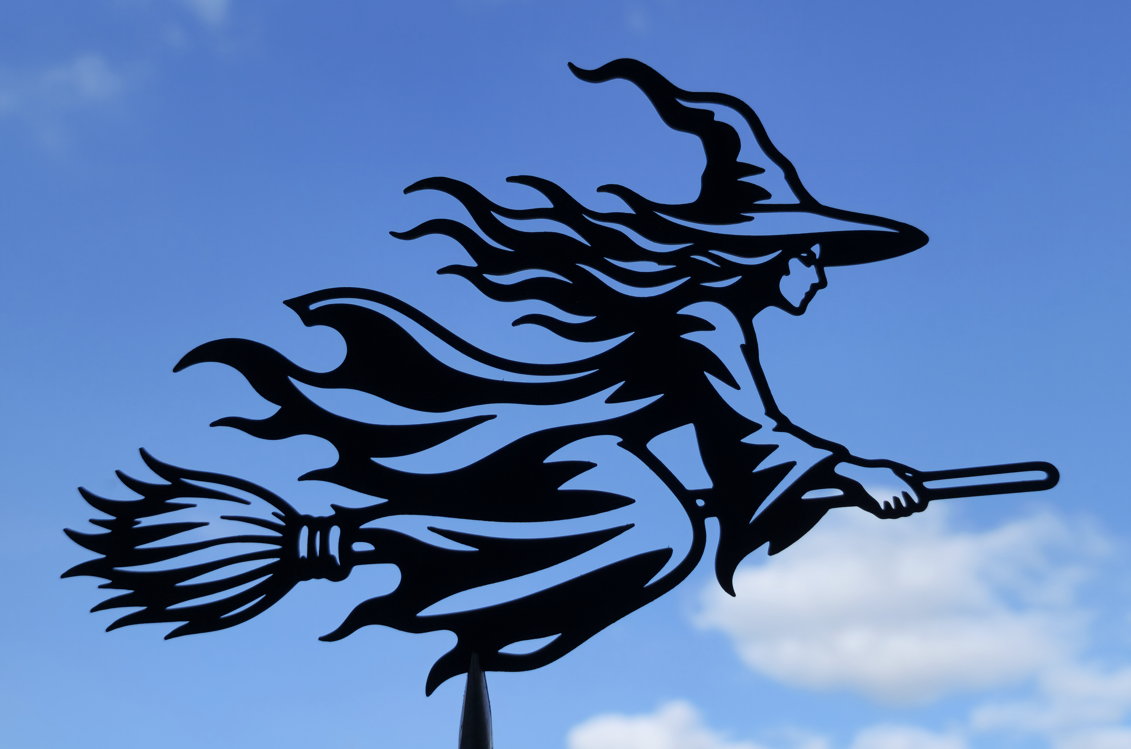 Fliegende Hexe 2D Wandkunst Halloween Fantasy Dekoration Wandbild Wanddeko