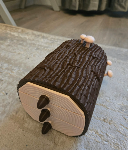 Herbst-Holzscheit-Box mit 3 Schubladen Figur Deko Statue Skulptur Geschenk