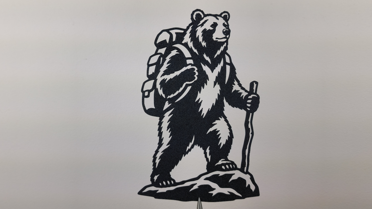 Wanderbär-Rucksack-Wandkunst Wandbild Wanddeko Wanddekoration Tierfigur