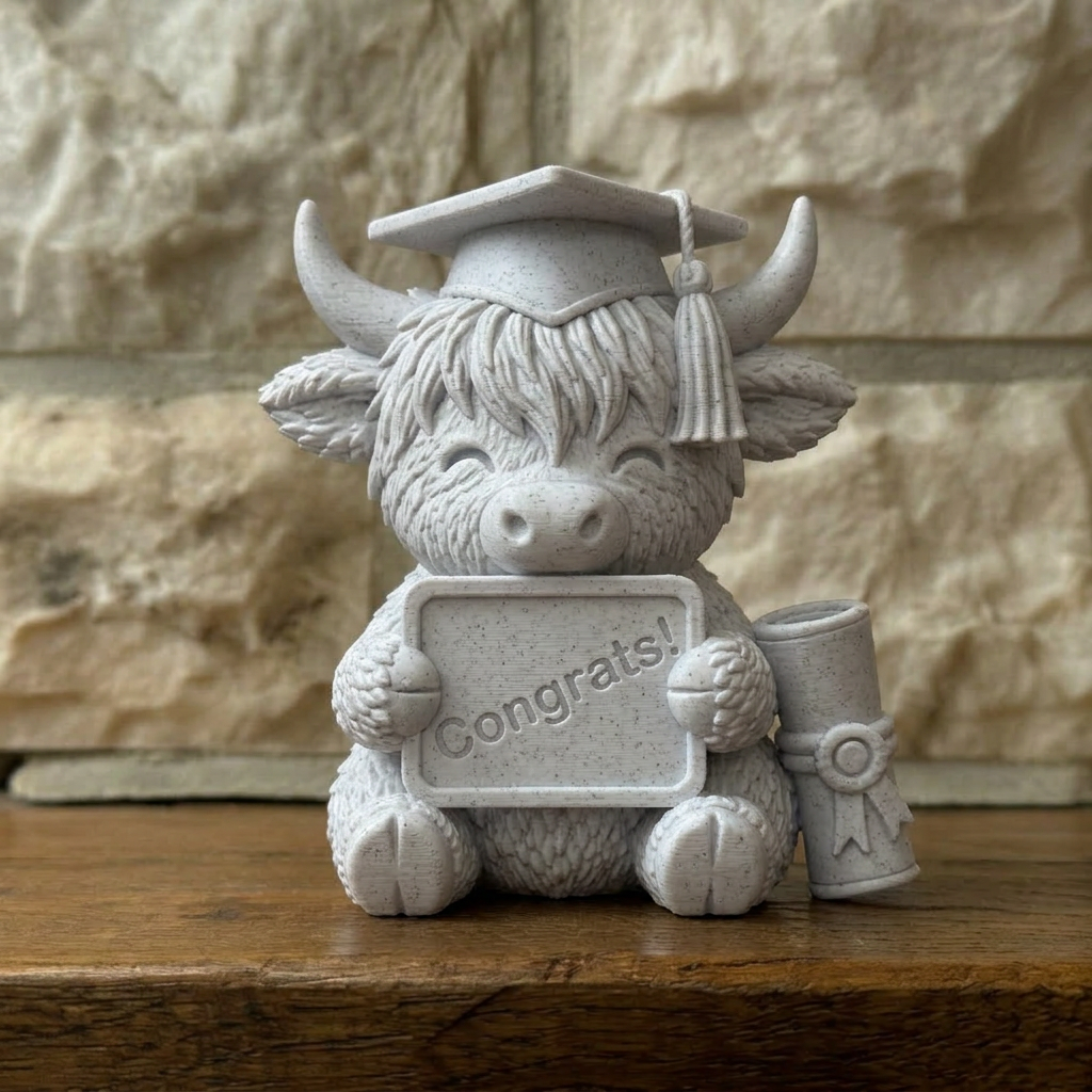 Deko-Schild Hochlandrind Abschluss Geschenk