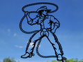Cowboy Lasso 2D Wandkunst Wandbild Wanddeko Wanddekoration Tierfigur Tiere