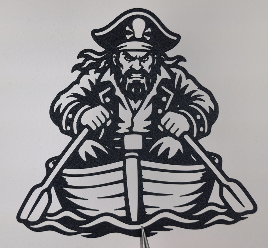 Piraten-Ruderboot 2D Wandkunst Wandbild Wanddeko Wanddekoration Wohnzimmer