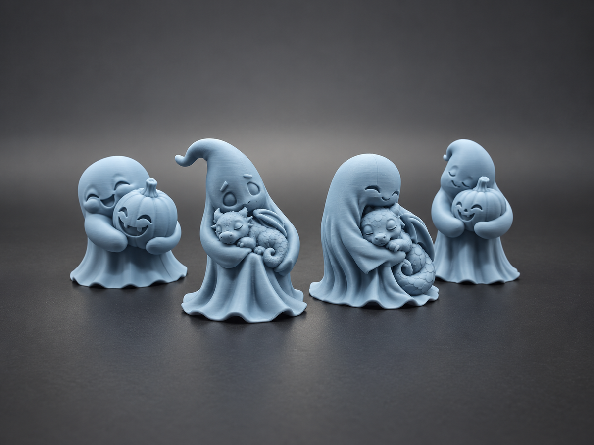 Kuscheln nach Mitternacht 4 niedliche Halloween-Geister Figur Deko