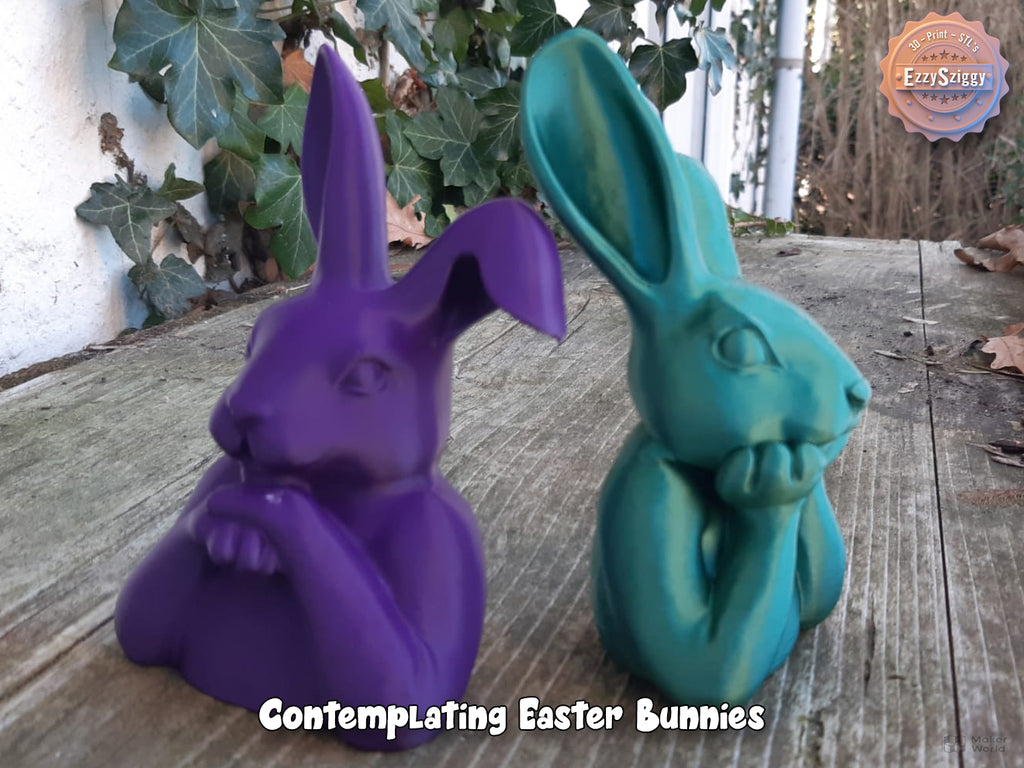 Nachdenkliche Osterhasen Figur Deko Statue Ostern Osterdeko Frühling