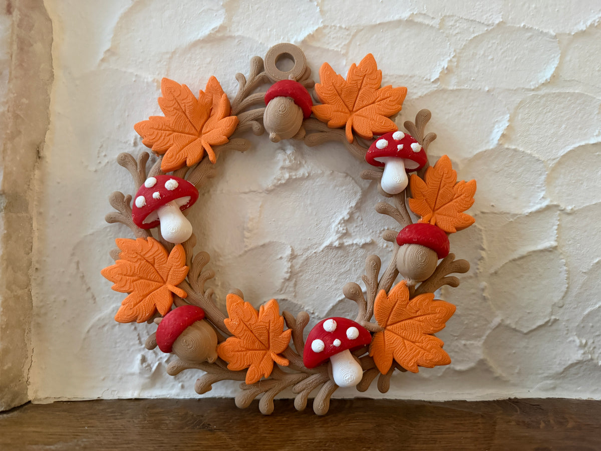 Herbstkranz mit Pilzen und Eicheln Türkranz Deko