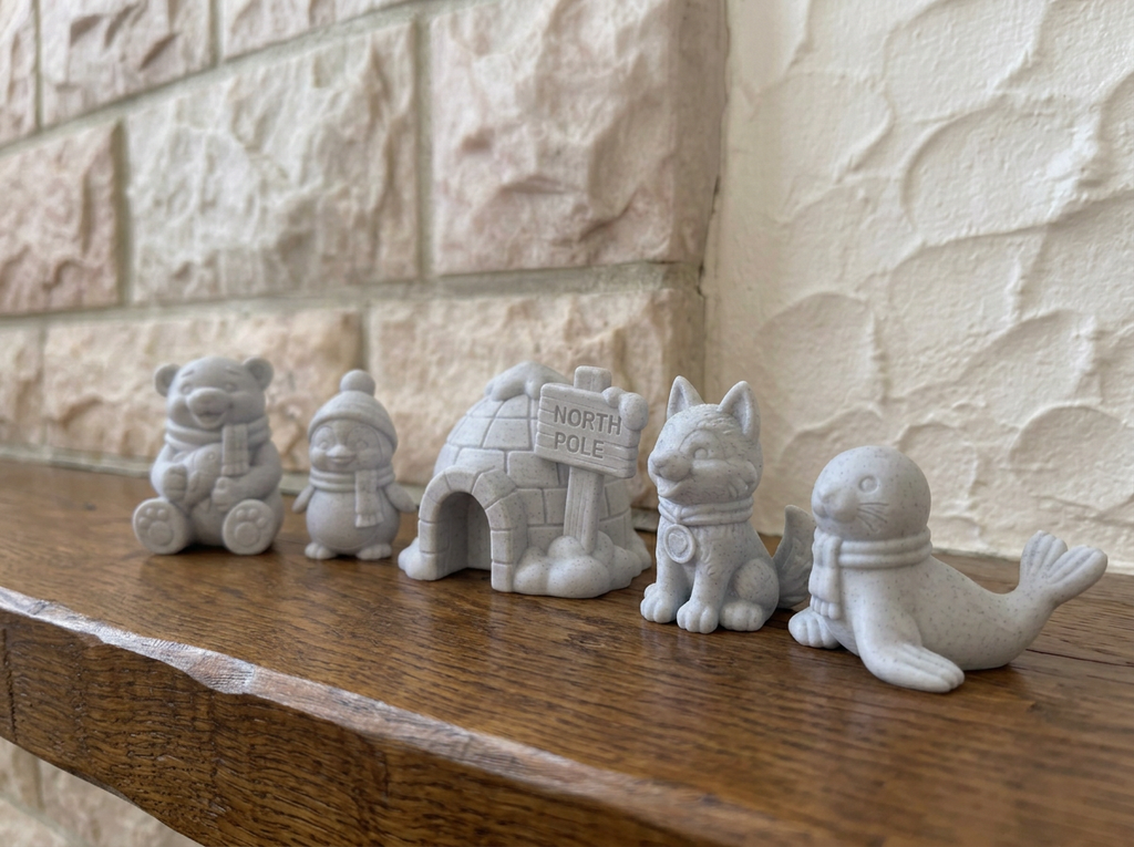 Arktis Weihnachtsfiguren Set 5-teilig