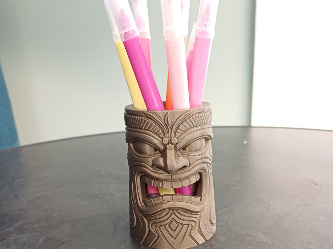 Stiftehalter Tiki-Maske Figur Deko Statue Skulptur Dekoration Geschenk