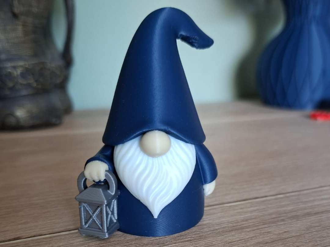 Mitternachts-Laternen-Gnom Gemütlicher Fantasy-Nachtwächter Figur Deko