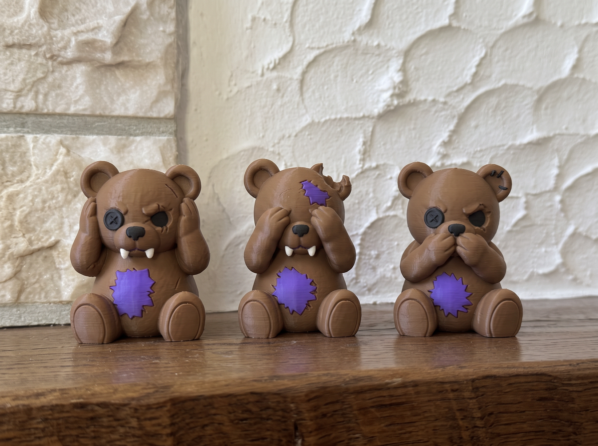 Nichts hören, sehen, sagen Figuren-Set Zombie-Teddybären