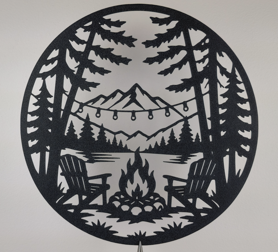 Berg-Lagerfeuer-Wandkunst Wandbild Wanddeko Wanddekoration Wohnzimmer Deko