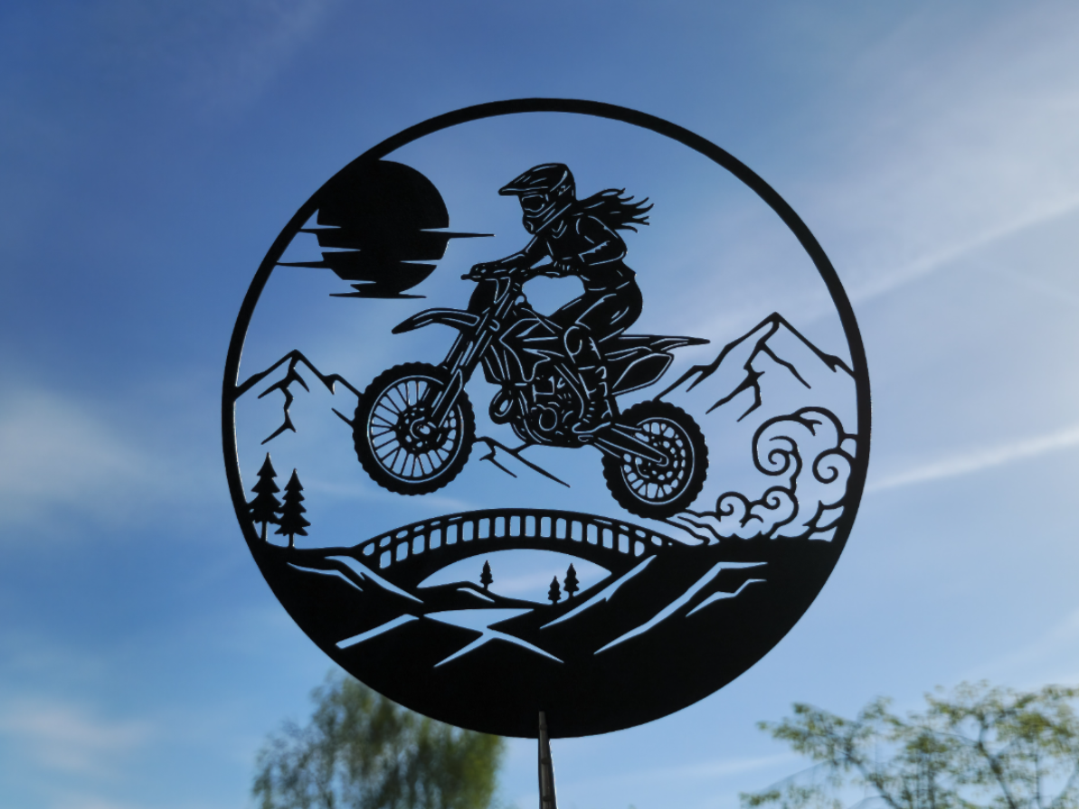 Motocross-Fahrer 2D Wandkunst Wandbild Wanddeko Wanddekoration Wohnzimmer