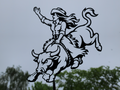 Cowgirl Bull Rider 2D Wandkunst Wandbild Wanddeko Wanddekoration Tierfigur