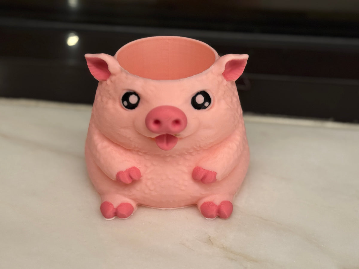 Stifthalter Schweinchen auch für Zahnbürste