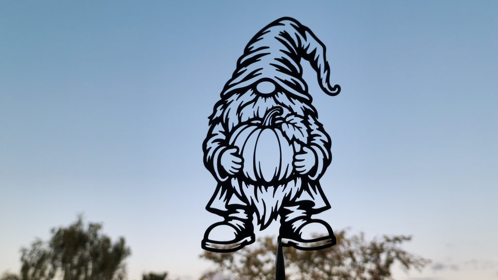 Herbst-Gnom Kürbis Wandkunst Dekoration Wandbild Wanddeko Wanddekoration