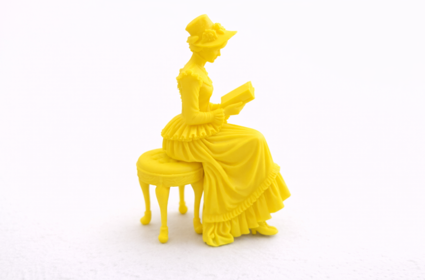 Elegante viktorianische Dame lesend auf einem Hocker Figur Deko Statue