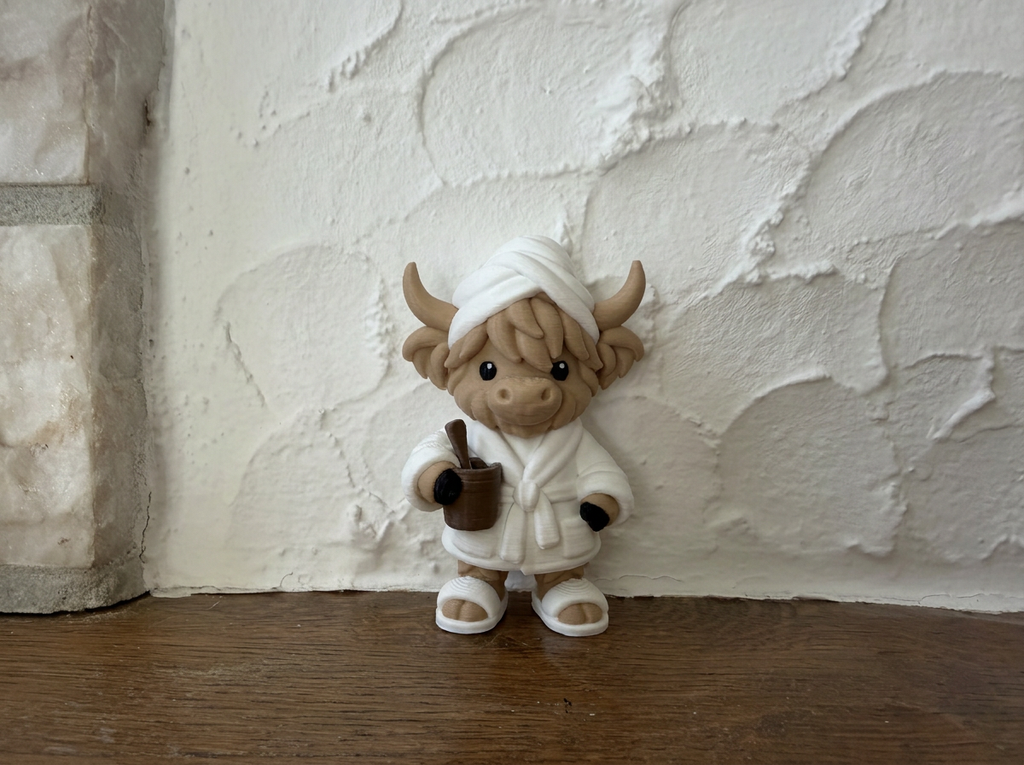 Figur Hochlandrind im Wellness-Spa Deko