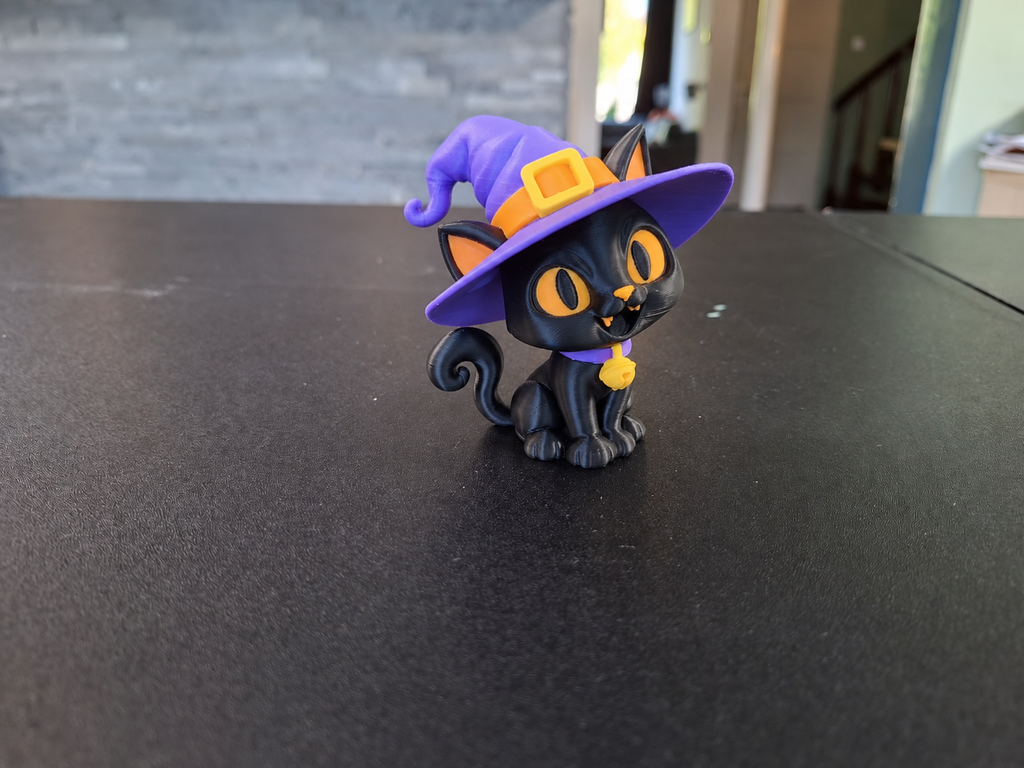 Süße Hexenkatze Ein magischer Halloween-Begleiter Figur Deko Statue Grusel