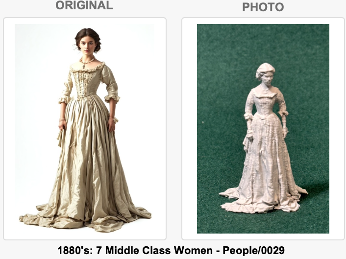 1880er 7 Frauen der Mittelklasse Personen 0029 Figur Deko Statue Fantasy