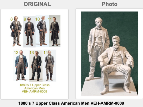 1880er Jahre Amerikanische Herren der Oberschicht Figur Deko Statue Vitrine