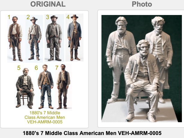 1880er 7 Amerikanische Männer der Mittelschicht Figur Deko Statue Miniat Nr. 2