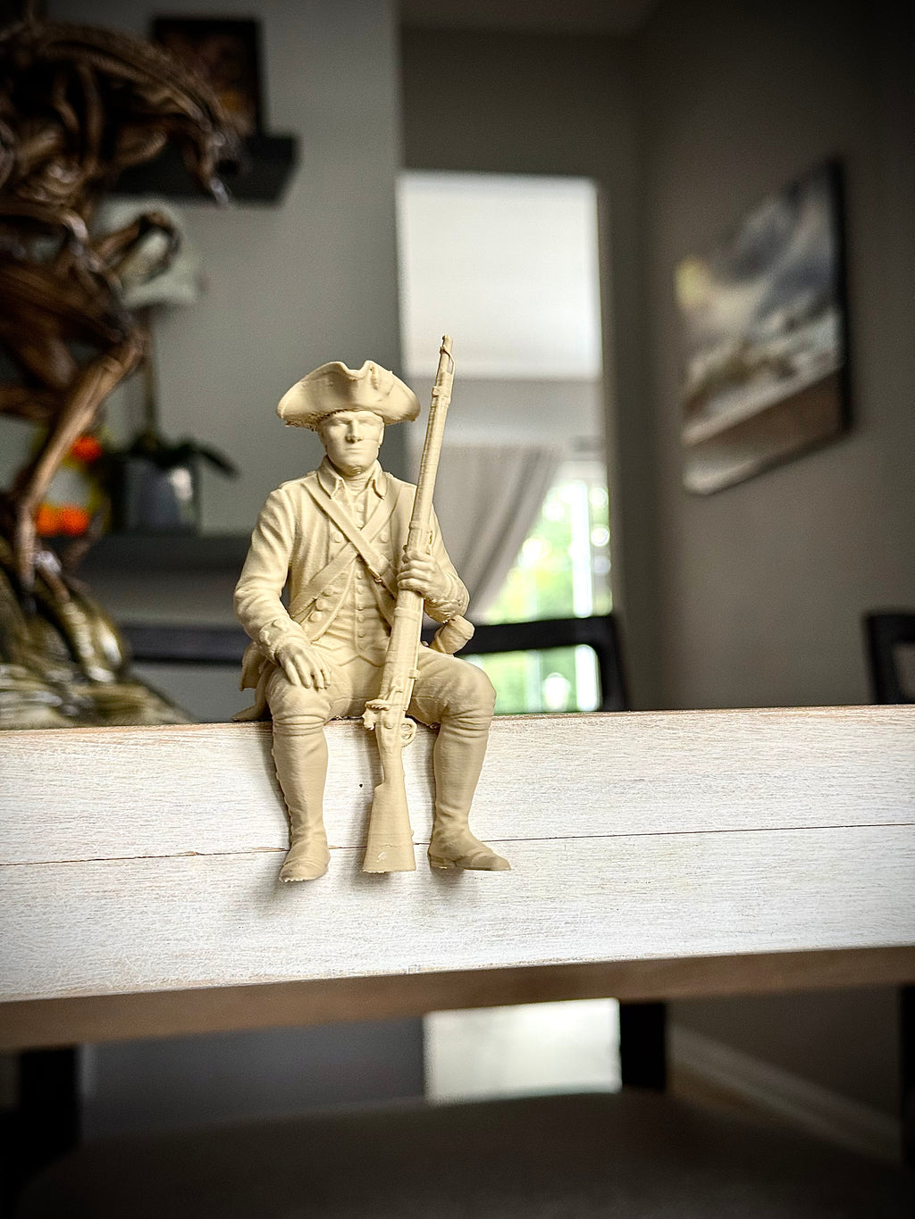 Figur Soldat Amerikanische Revolution Kantenhocker