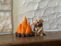 Figur Labrador am Lagerfeuer Deko Variante 2