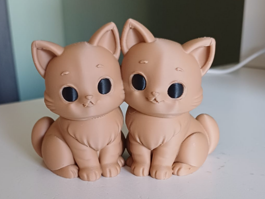 Süßes sitzendes Kätzchen-Duo Figur Deko Statue Tierfigur Tiere Geschenk