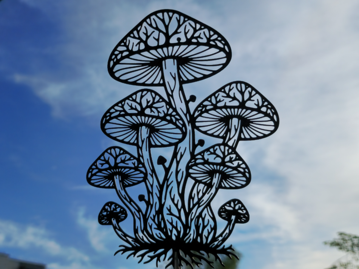 Mystische Waldpilze 2D Wandkunst Wandbild Wanddeko Wanddekoration Deko