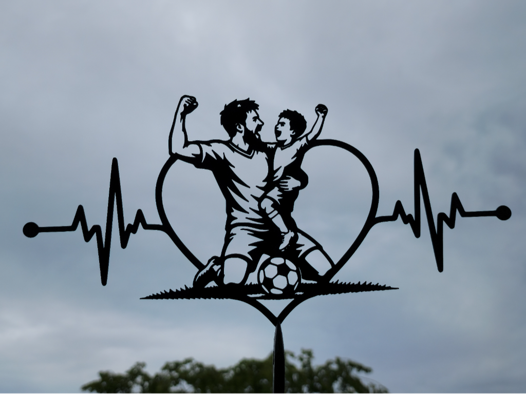 Fußball-Papa Herzschlag Wandkunst Wandbild Wanddeko Wanddekoration Liebe