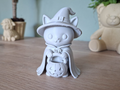 Gruselige Hexenkatze Halloween-Katze mit Kürbis Figur Deko Statue Gothic