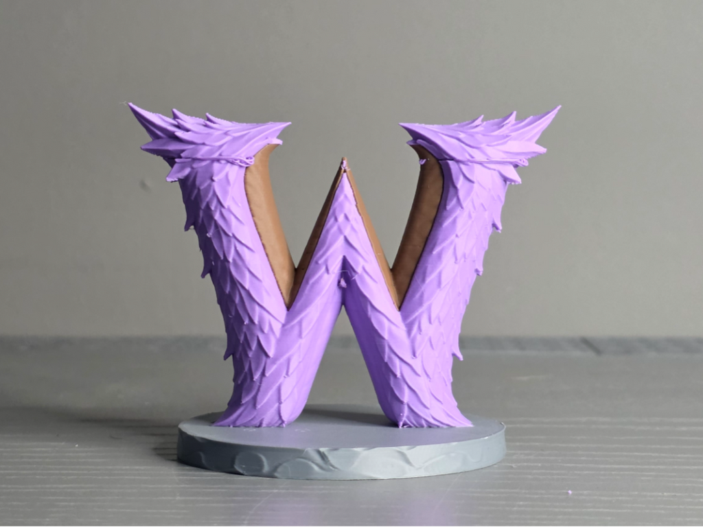 Drachen-Buchstabe W Display-Skulptur Figur Deko Statue Fantasy Mittelalter