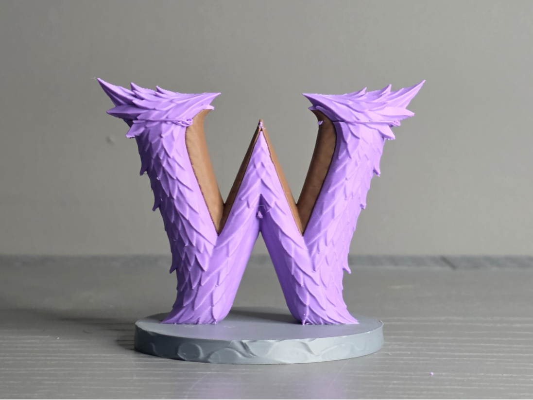 Drachen-Buchstabe W Display-Skulptur Figur Deko Statue Fantasy Mittelalter