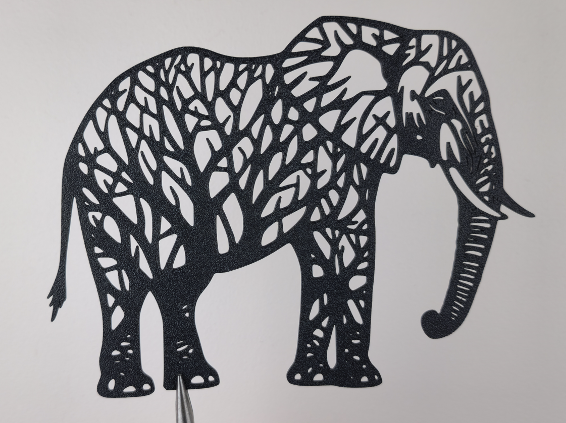 Elegante Elefanten-Waldmuster 2D-Wandkunst Wandbild Wanddeko Tierfigur