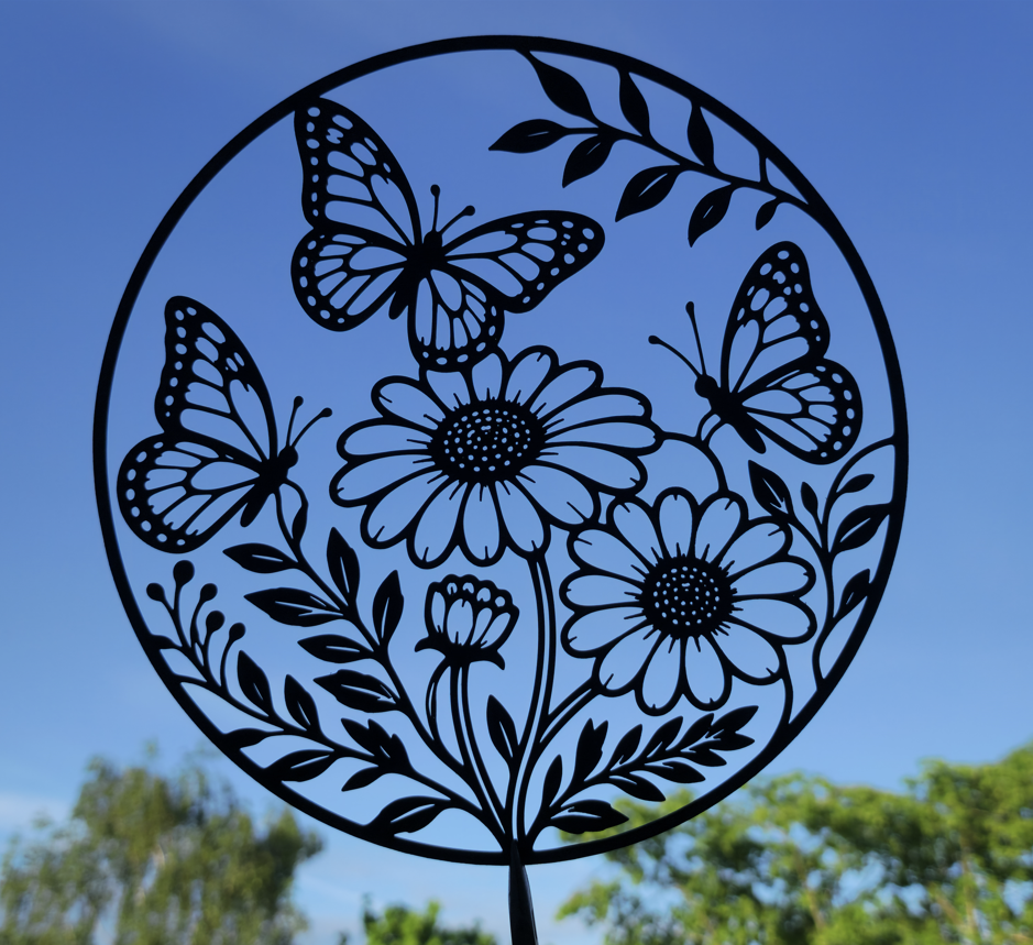 Schmetterlinge und Gänseblümchen 2D-Wandkunst Wandbild Wanddeko Wohnzimmer