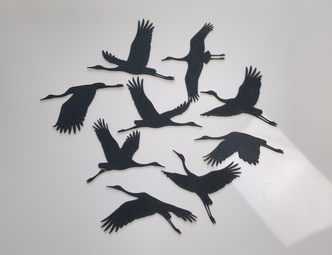 Fliegende Kraniche Wandkunst-Set Wandbild Wanddeko Wanddekoration Deko