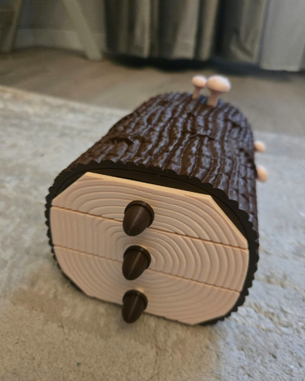 Herbst-Holzscheit-Box mit 3 Schubladen Figur Deko Statue Skulptur Geschenk