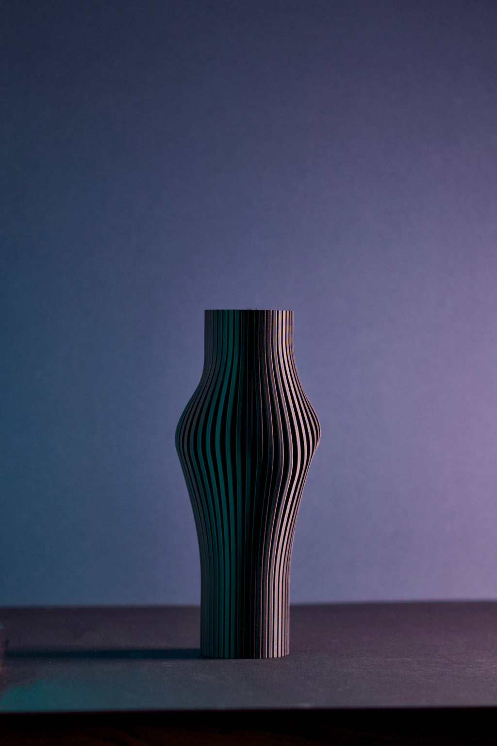 Vase Gerippt Fließend