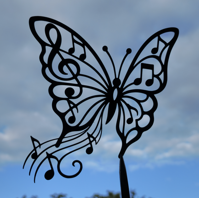 Musikalische Schmetterlings-Wandkunst Wandbild Wanddeko Wanddekoration Nr. 2