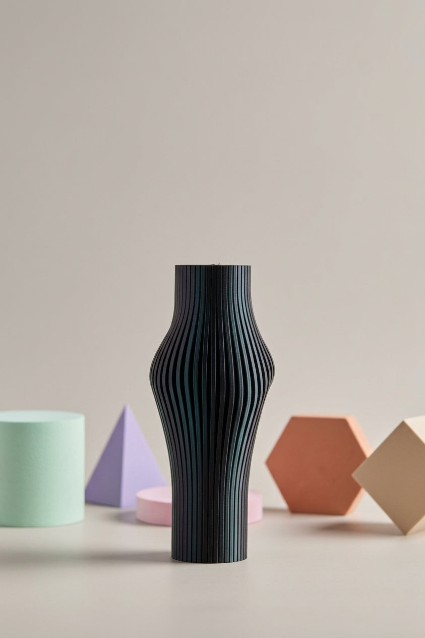 Vase Gerippt Fließend
