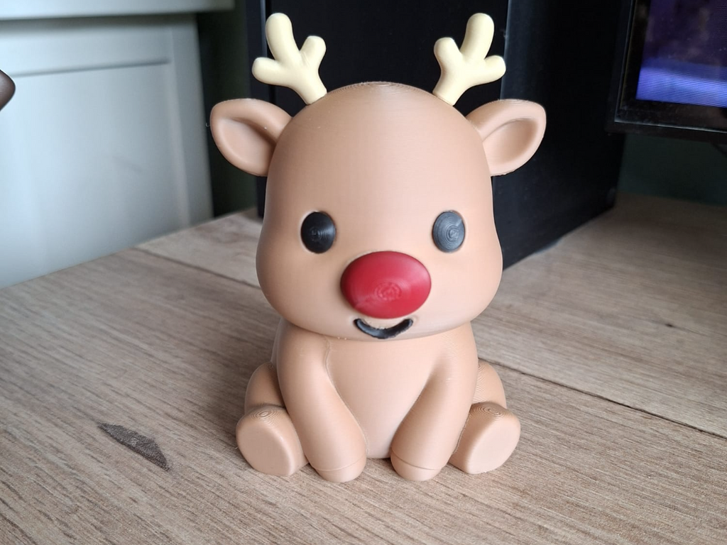 Süßer Rudolf Mehrfarbig + keine Version Figur Deko Statue Weihnachten süß
