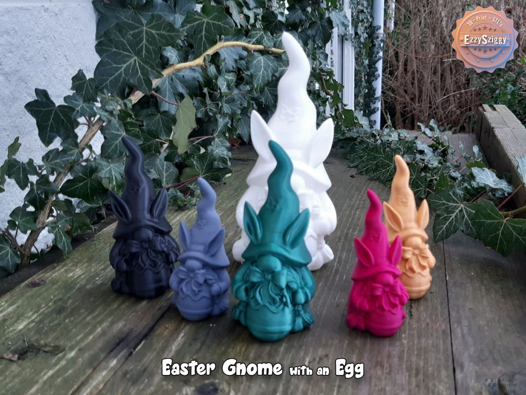 Ostergnom mit Ei Figur Deko Statue Ostern Osterdeko Frühling Gartenzwerg