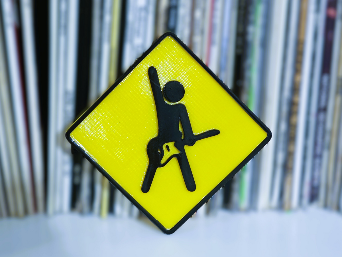 Schild Achtung Gitarrist