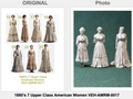1880er Jahre 7 Amerikanische Damen der Oberschicht Figur Deko Statue Vitrine