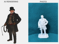 Kutscher (Älter) Mysteriöse Figur Deko Statue Puppenhaus Miniatur Diorama
