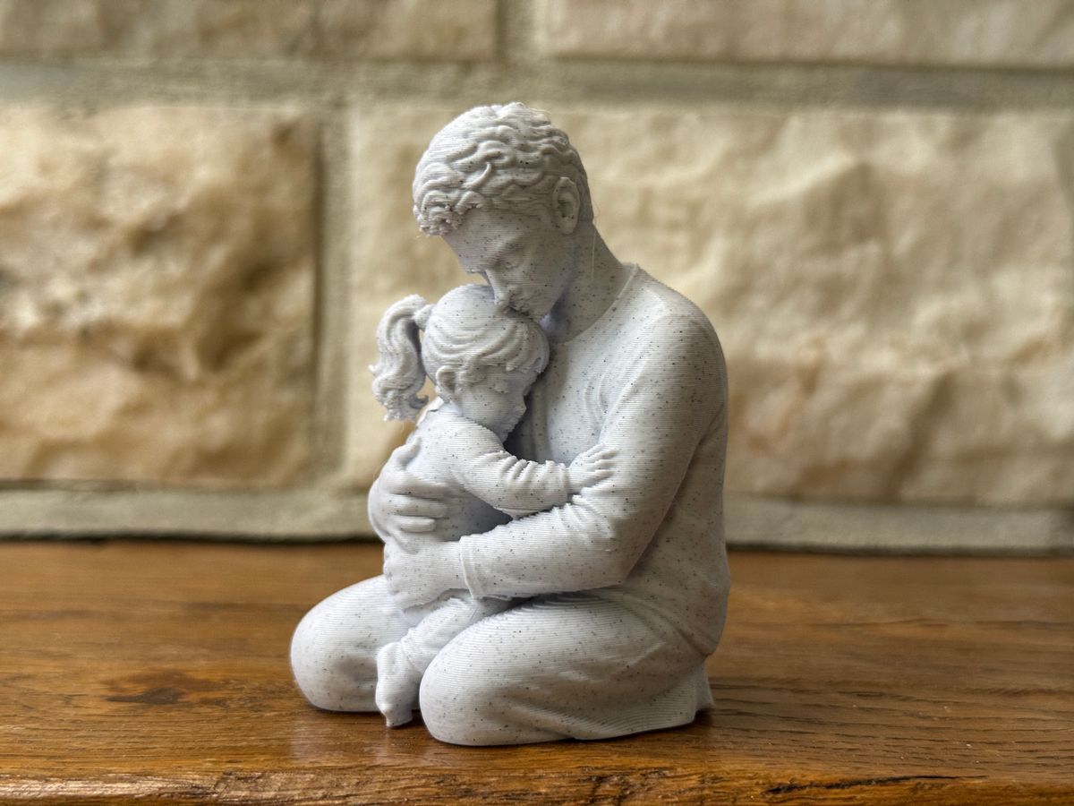 Figur Vater mit Tochter Deko