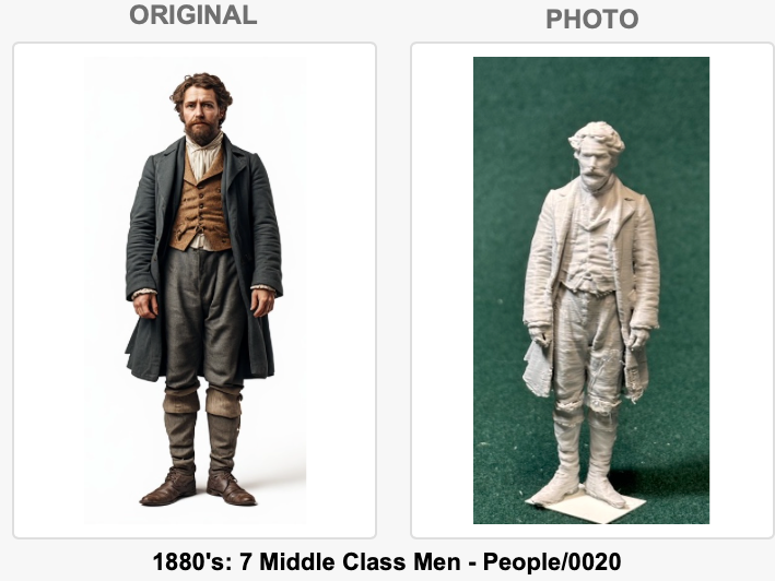 1880er 7 Männer aus der Mittelschicht Menschen 0020 Figur Deko Statue