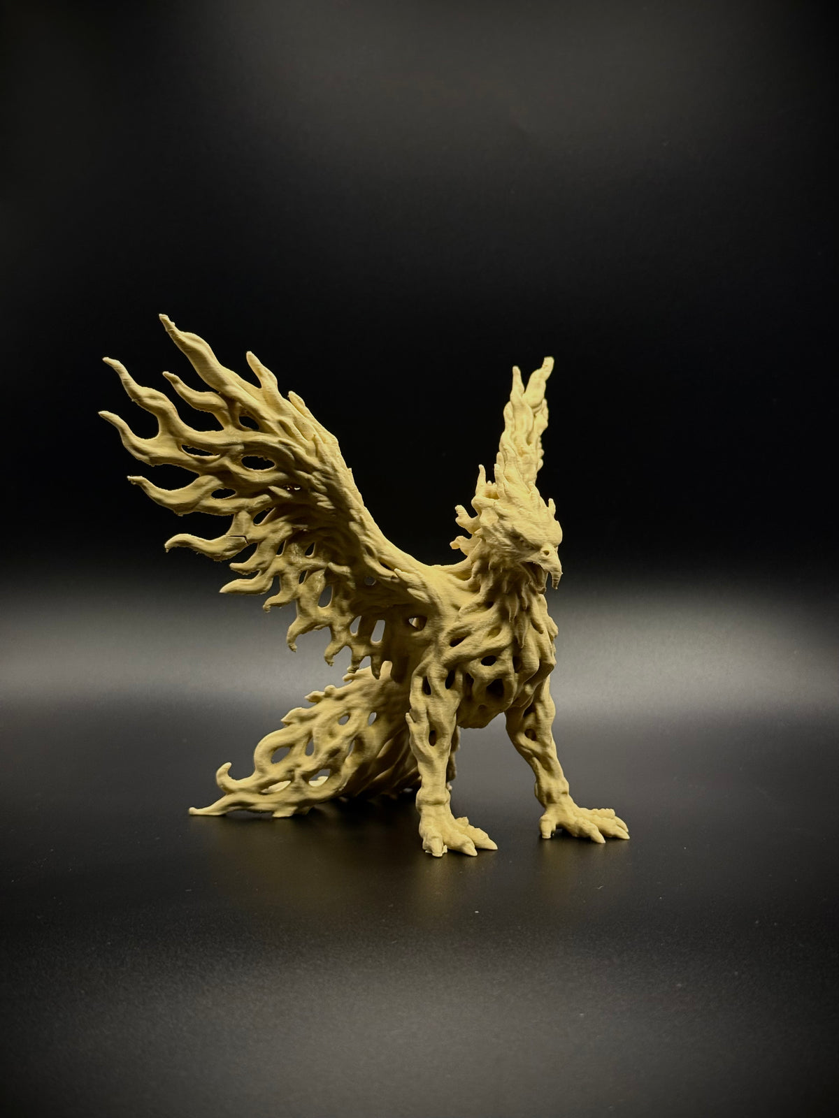 Skulptur Phönix Flammen Voronoi